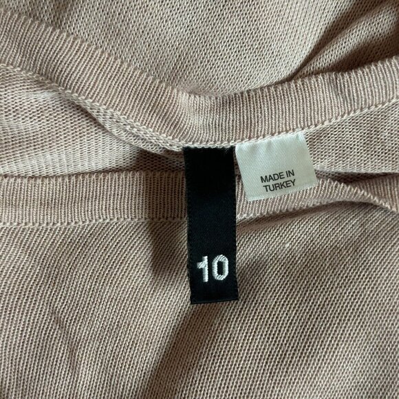 H&M Divided Round Neck Long Sleeve Knit Tunic Sweater, Blush Pink Women's 10 - Picture 9 of 11